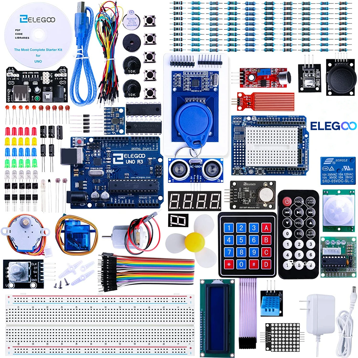 ELEGOO UNO R3 Komplett Startsett med Veiledning – 63 Deler (Arduino IDE)