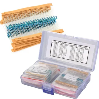 Motstandssett 1/4W metallfilm 1 % – 600 stk, 30 verdier i boks
