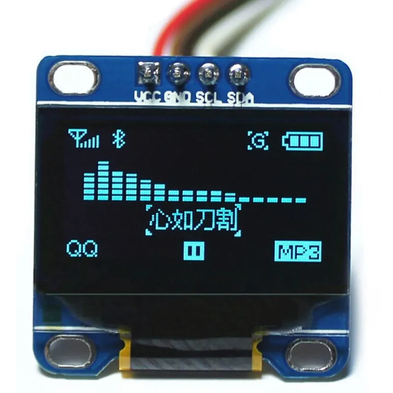0,96" OLED-skjerm 128×64 I2C (SSD1306) – blå, for Arduino og ESP32