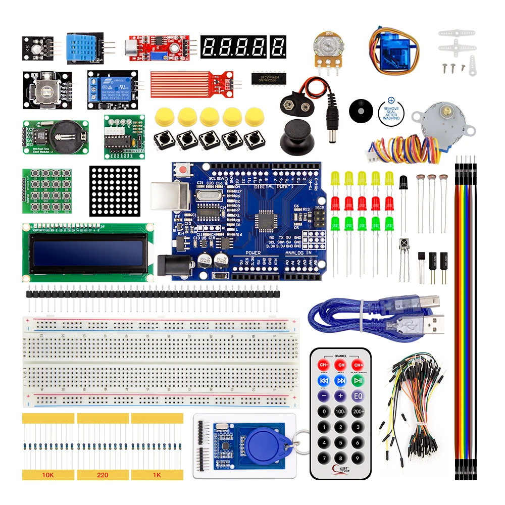 Komplett Startsett for Arduino UNO R3 – 40 Prosjekter med Nettbasert Veiledning
