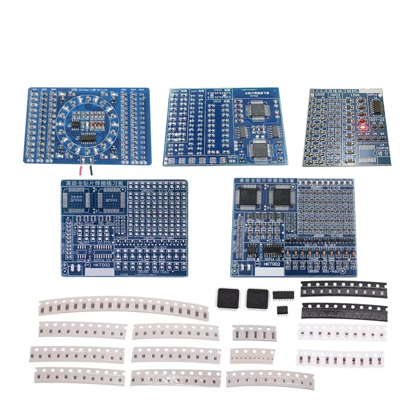SMD Loddeøvingssett med NE555 & CD4017 - Roterende LED DIY Kit